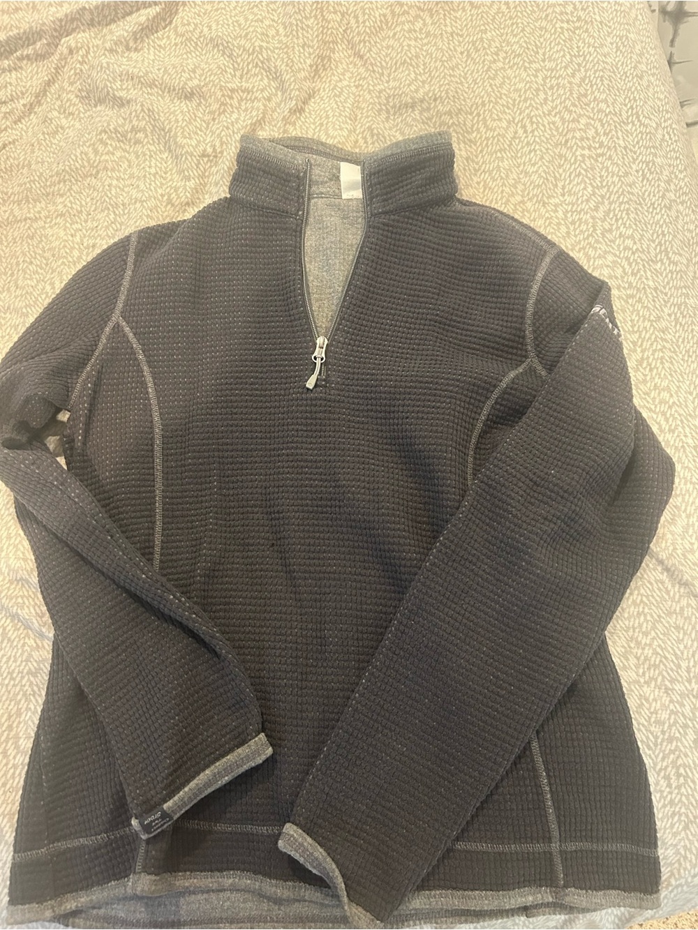 Women's Black Quarter-Zip Thermal Sweater
